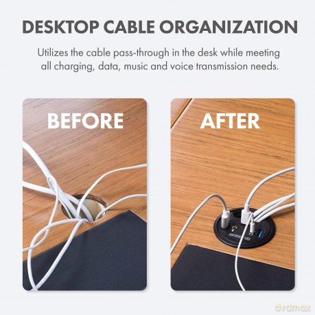 GRAUGEAR USB 3.0 Tisch Hub mit Audio- un
