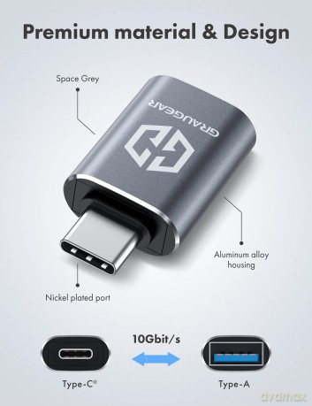 GRAUGEAR USB 3.2 Gen2 Adapter Type-A zu