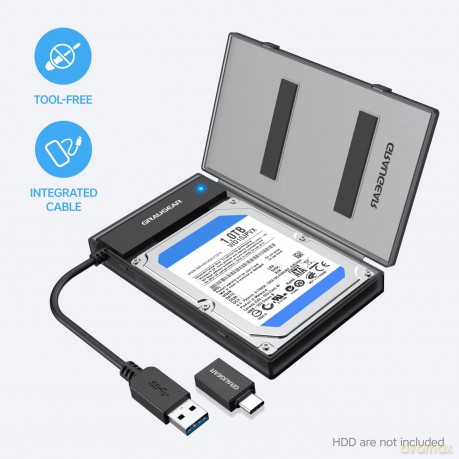 GRAUGEAR USB-A/C 3.1 Adapterkabel 2,5"