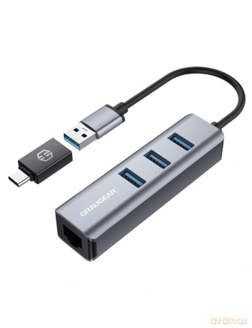 GRAUGEAR USB-HUB 3x USB 3.0 Ports Type-A
