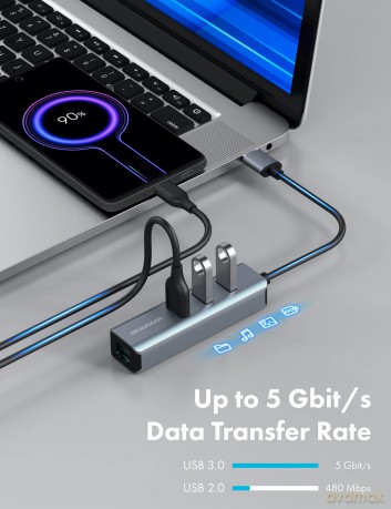 GRAUGEAR USB-HUB 3x USB 3.0 Ports Type-A