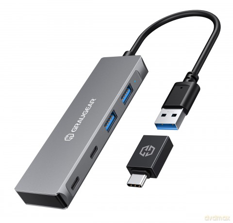 GRAUGEAR USB-HUB 4x USB 3.0, 2x Type-C u