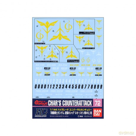 GUNDAM - GUNDAM DECAL 072 - Char's Count