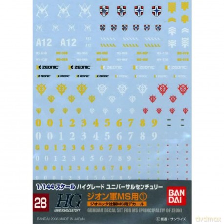 GUNDAM - Gundam Decal 28 HGUC Multiuse Z