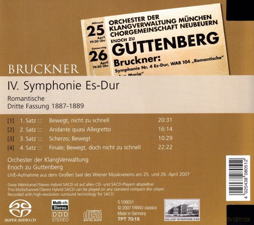 Guttenberg: Guttenberg/Klangverwaltung-Bruckner: 4.Sinfonie [2SACD]