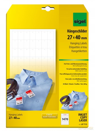 Hngeschilder 27x40 mm 1470St.
