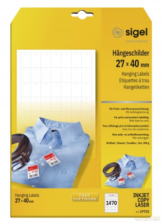 Hngeschilder 27x40 mm 1470St.
