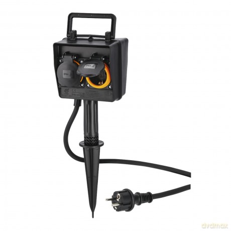Hama: hama 2-fach Gartensteckdose 2,0 m schwar