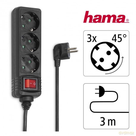 Hama Steckdl. 3fach 3 m sz