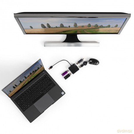 hama USB-Hub 4-fach schwarz