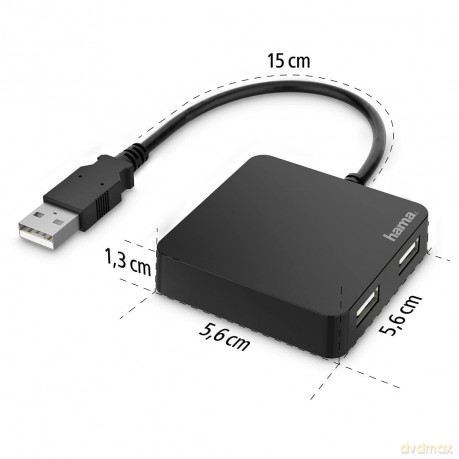 hama USB-Hub 4-fach schwarz