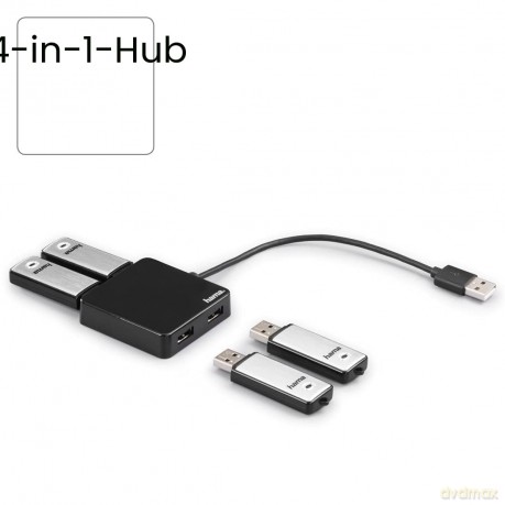 hama USB-Hub 4-fach schwarz