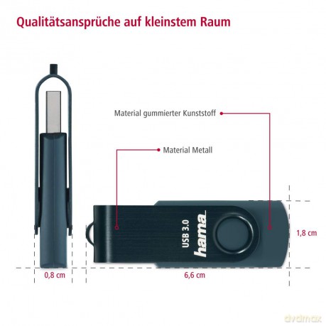 hama USB-Stick Rotate petrolblau 32 GB