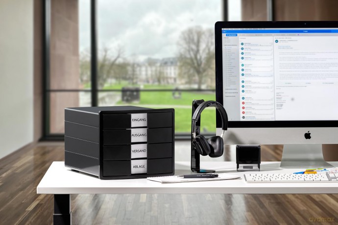 HAN Schubladenbox IMPULS blau-transpare