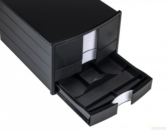 HAN Schubladenbox IMPULS schwarz DIN C4