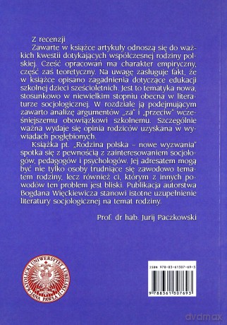 Rodzina polska - nowe wyzwania. Wybrane aspekty - Bogdan Więckiewicz [KSIĄŻKA]