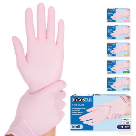 Handschuhe Nitril pink L,100 S