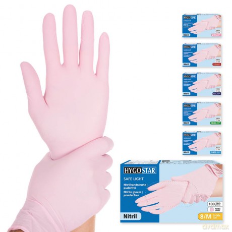 Handschuhe Nitril pink M,100 S