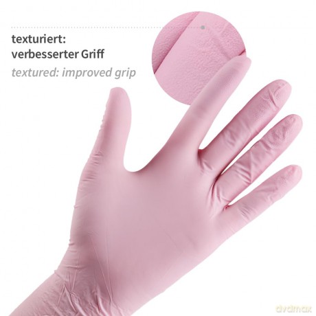 Handschuhe Nitril pink M,100 S