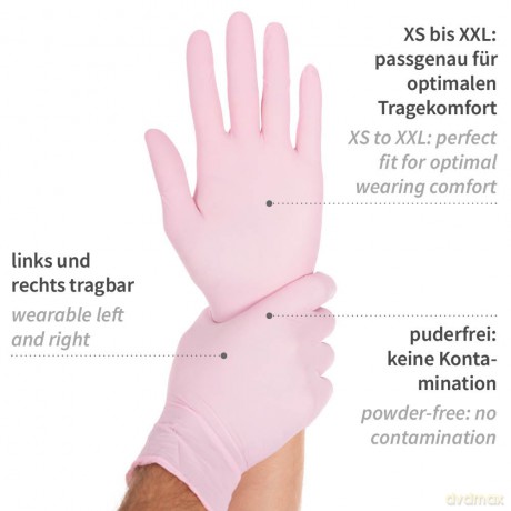Handschuhe Nitril pink S,100 S