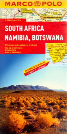 RPA, Namibia, Botswana. Mapa Marco Polo w skali 1:2 000 000