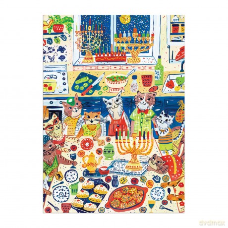 Happy Hanukcats Greeting Card Puzzle [KSIĄŻKA]