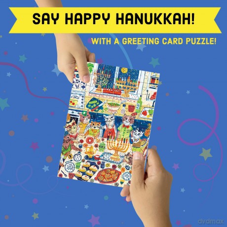 Happy Hanukcats Greeting Card Puzzle [KSIĄŻKA]