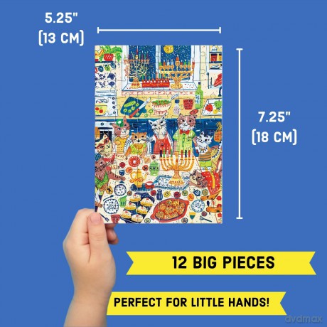 Happy Hanukcats Greeting Card Puzzle [KSIĄŻKA]
