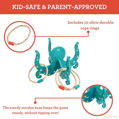 Happy Octopus Wooden Hoopla [KSIĄŻKA]