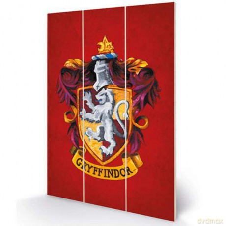Wood Poster: HARRY POTTER - Gryffindor Crest - Wood P