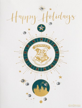 Harry Potter Hogwarts Crest Holiday Embellished Card [KSIĄŻKA]
