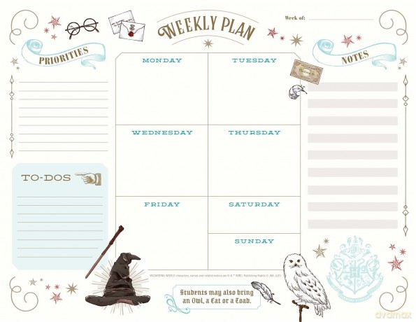 Harry Potter Weekly Planner Not [KSIĄŻKA]