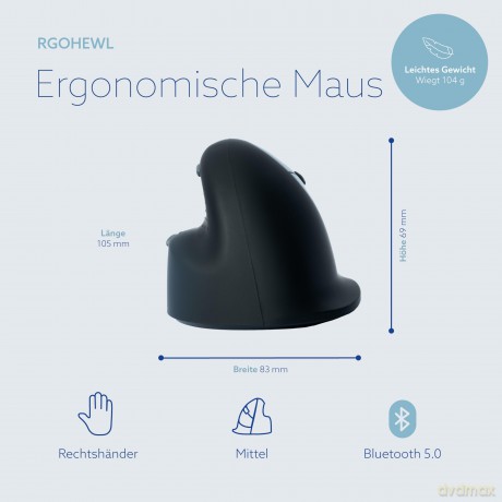 HE Ergo Vertical Mouse kabellos rechts M