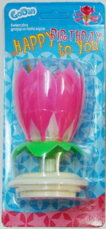 Świeczka grająco-tańcząca. Różowa