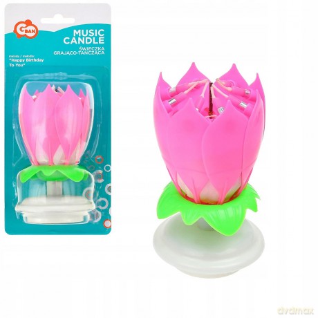 Świeczka grająco-tańcząca. Różowa