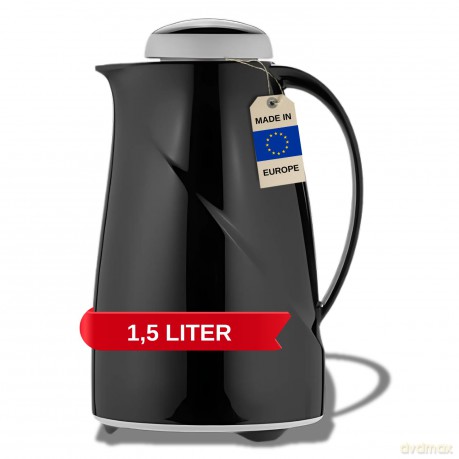Helios Isolierkanne Wave 1,5 l, schwarz