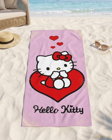 HELLO KITTY - Heart - Beach Towel 70x140