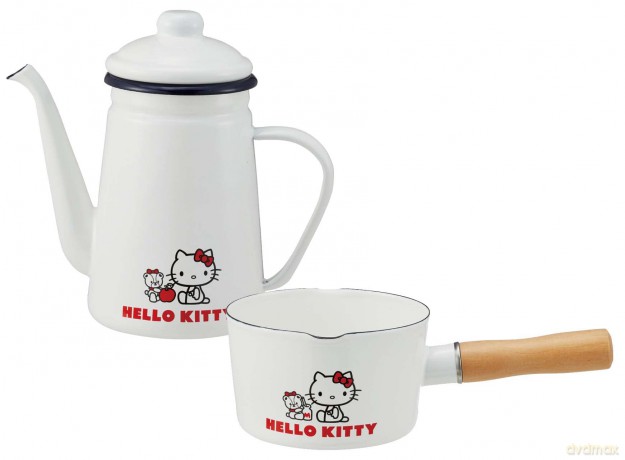 HELLO KITTY - Tiny Chum - Enamel Teapot