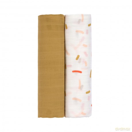 Hemelzachte Swaddle XL - Little Mateys - Spicy Orange - 2 stuks
