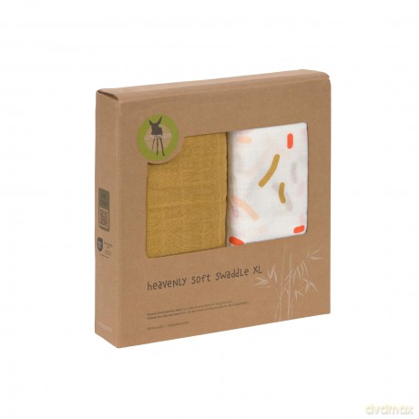 Hemelzachte Swaddle XL - Little Mateys - Spicy Orange - 2 stuks