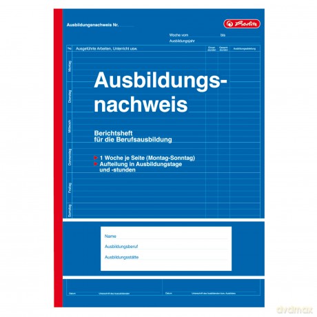 Herlitz: herlitz Ausbildungsnachweis, wśchentlich