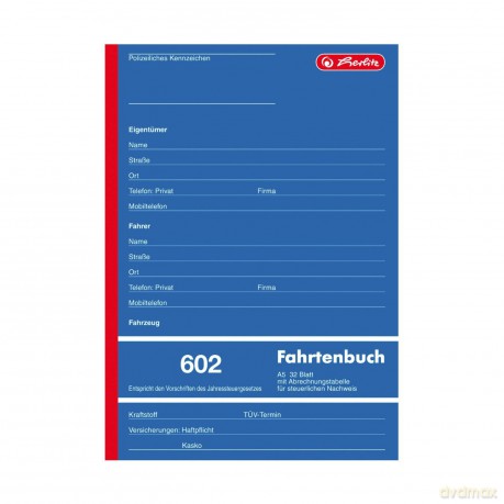 Herlitz: herlitz Fahrtenbuch, Pkw mit Kraftstoffv