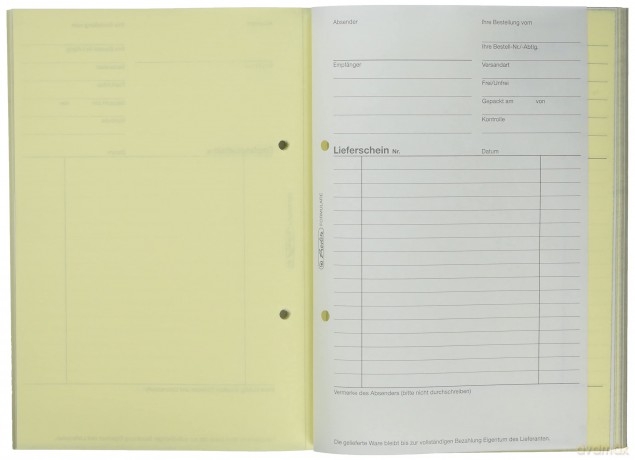 herlitz Lieferschein mit Empfangsschein