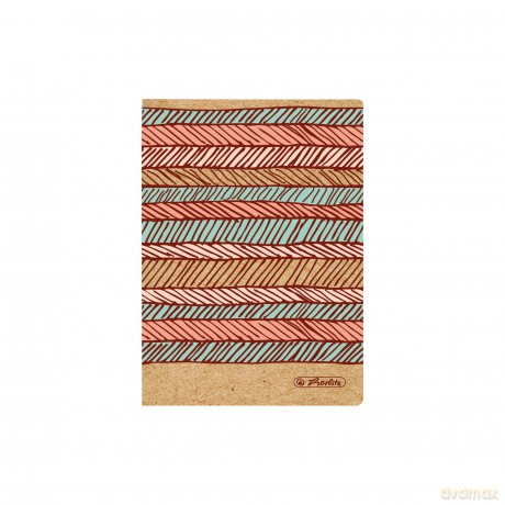 Herlitz NB A6/80 kariert Kraftpapier Cov