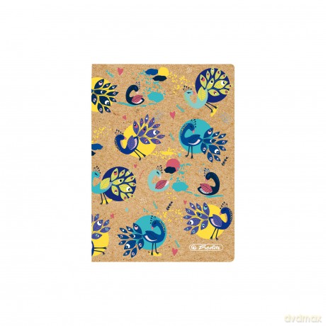 Herlitz NB A6/80 kariert Kraftpapier Cov