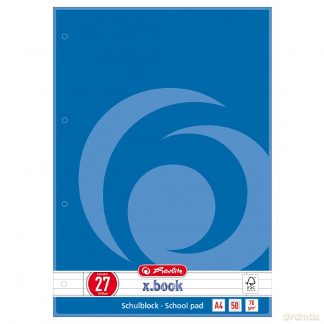 Herlitz Schulblock A4 70g/m 50 Bl. lin