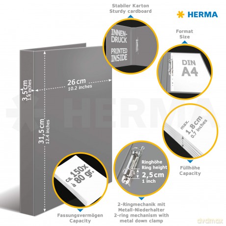 HERMA Animals Hunde Ringbuch 4-Ringe Mot