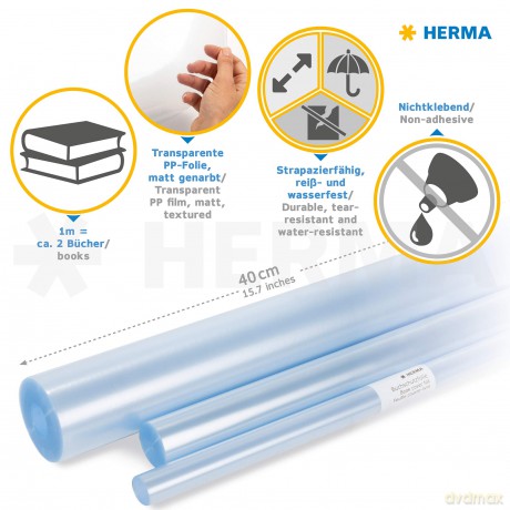 HERMA Buchschutzfolie farblos 10 m