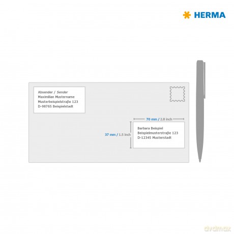 HERMA Etiketten/4467, 70,0x37,0mm, rot,