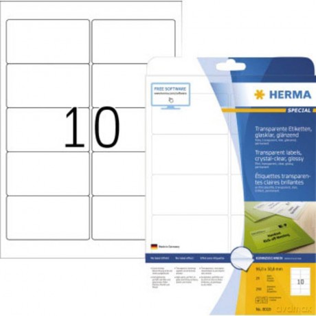 Herma: HERMA Glasklare Etiketten/8018 96 x 50,8